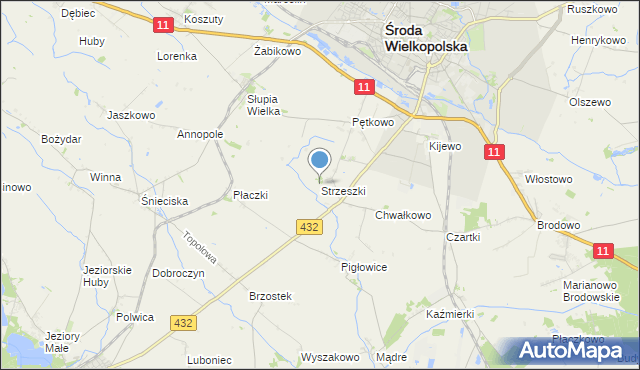 mapa Strzeszki, Strzeszki na mapie Targeo